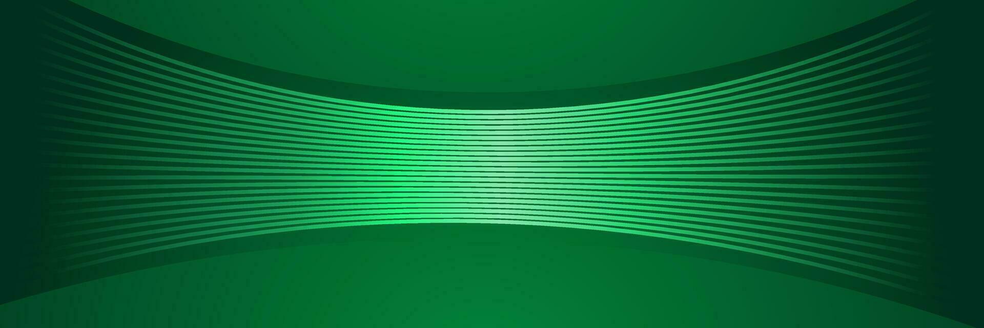 abstract business dark green wave background with glowing lines vector