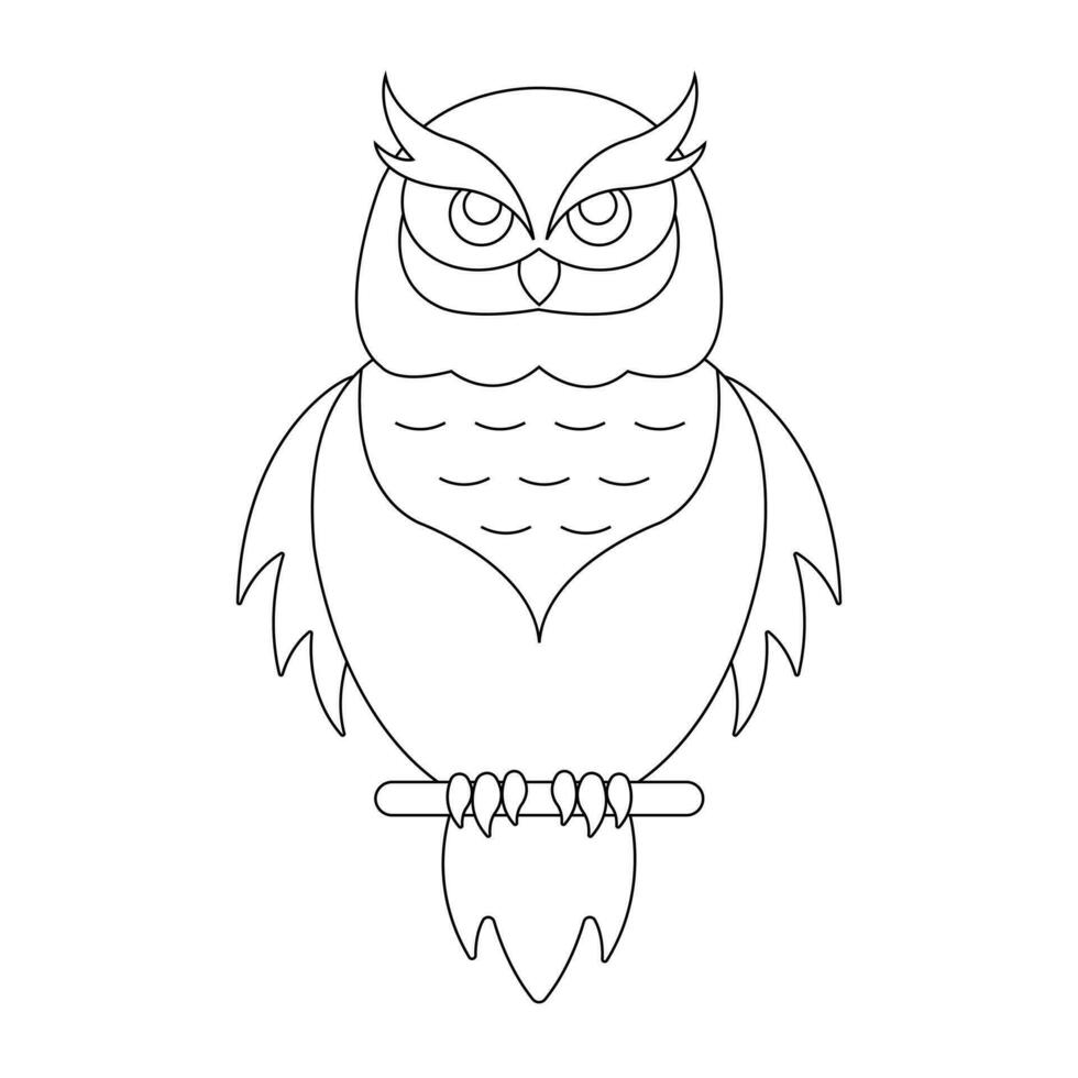 Owl. Isolated owl on white background. vector