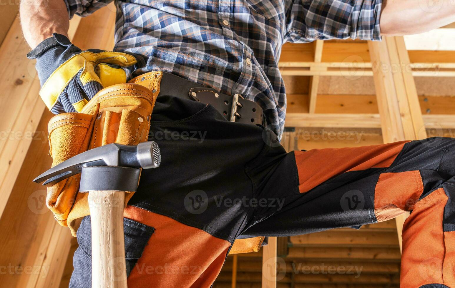 Professional Construction Site Worker Close Up photo