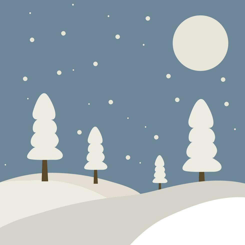 winter illustration mountain background with snow vector