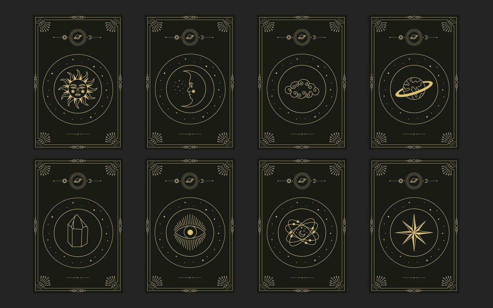 tarot tarjeta. celestial místico luna, Dom y simbolos vector ilustración.