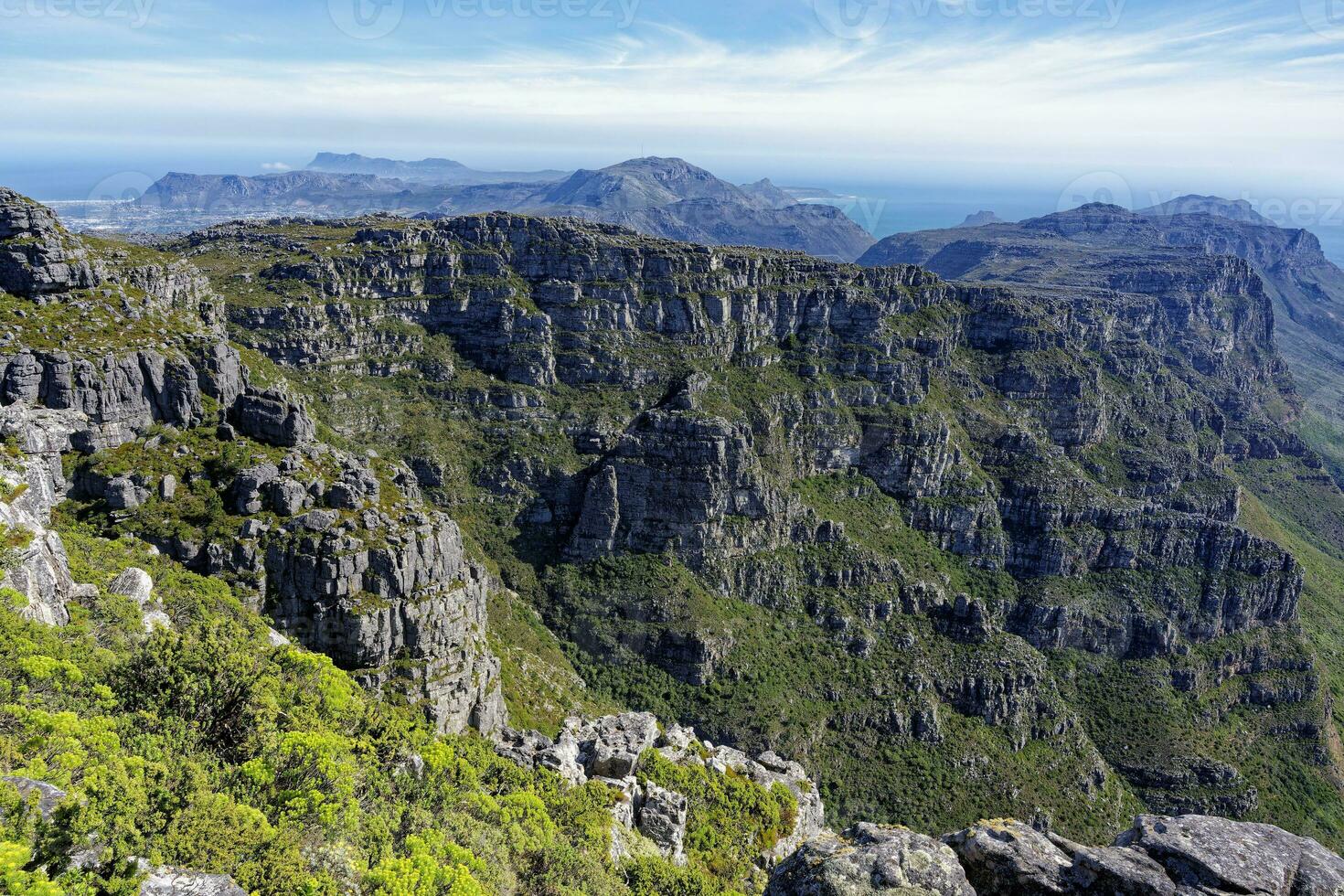 Table Mountain cliffs, Cape Town, South Africa photo