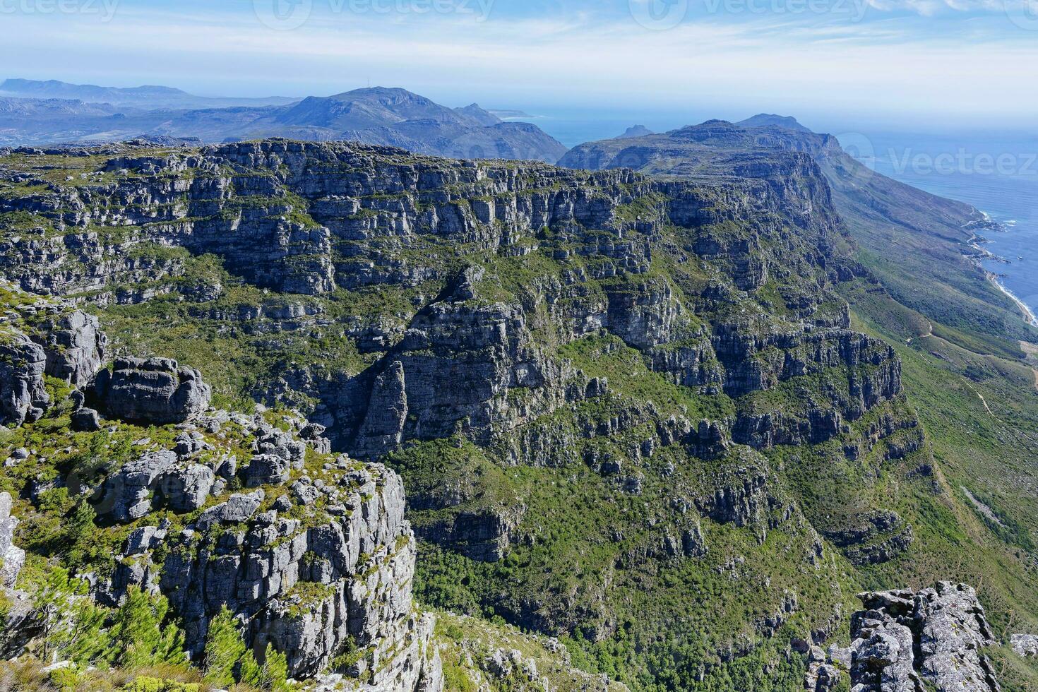 Table Mountain cliffs, Cape Town, South Africa photo