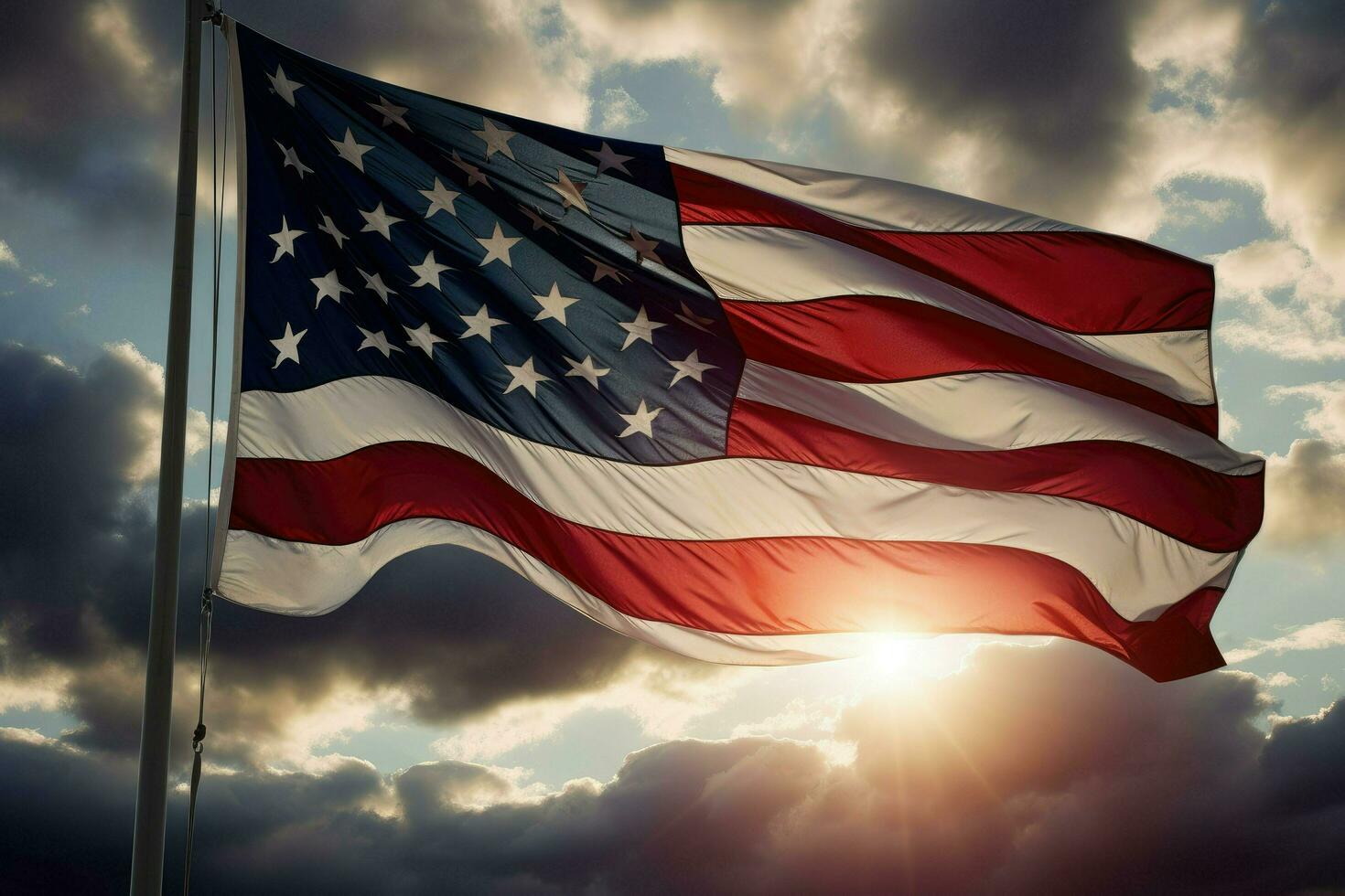 AI generated American flag on sky Ai generated photo