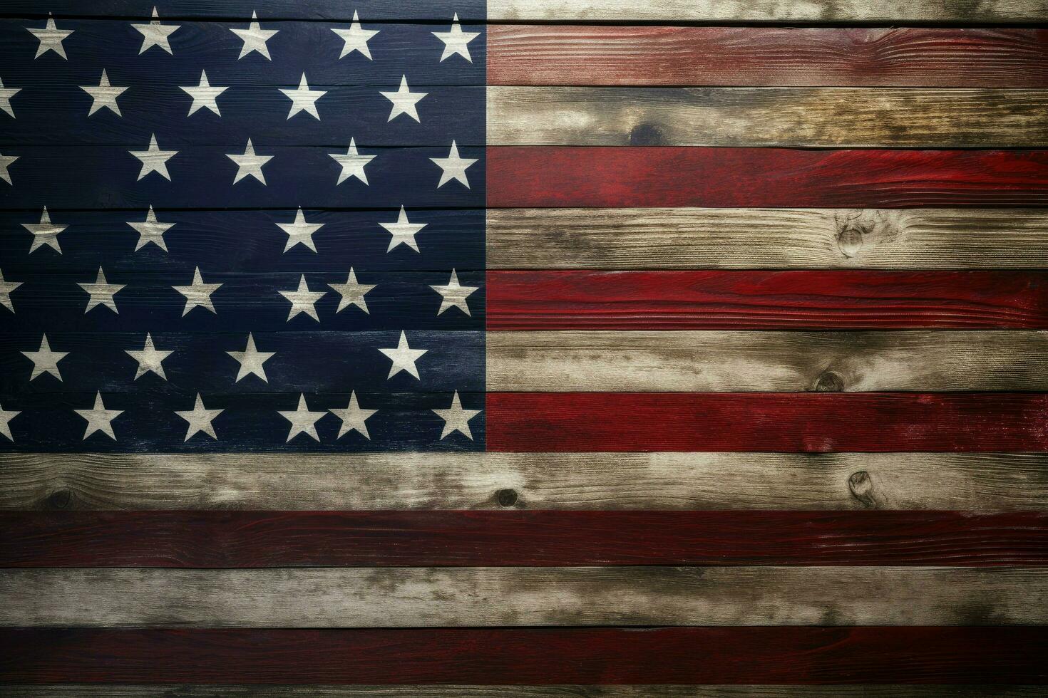 AI generated American flag on wooden background Ai generated photo