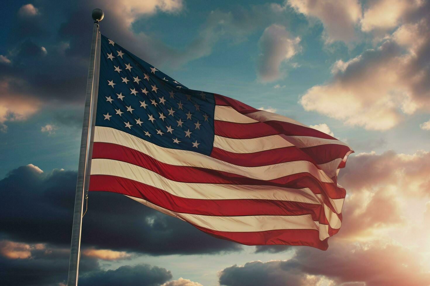 AI generated American flag on sky Ai generated photo
