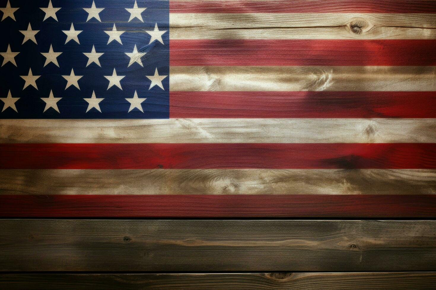 AI generated American flag on wooden background Ai generated photo