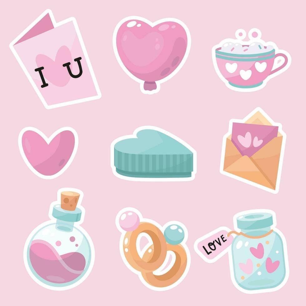 Valentines day element set collection vector