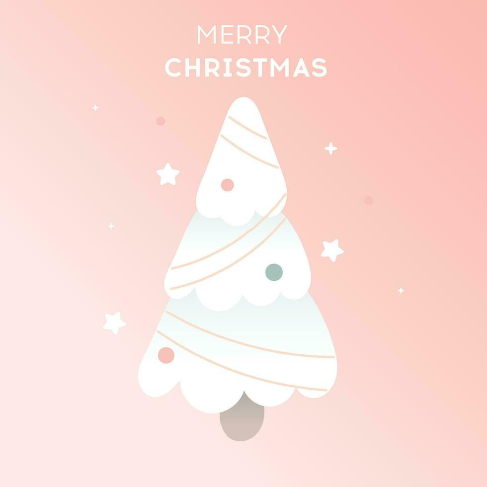 tarjeta de felicitación de navidad con árbol de navidad vector