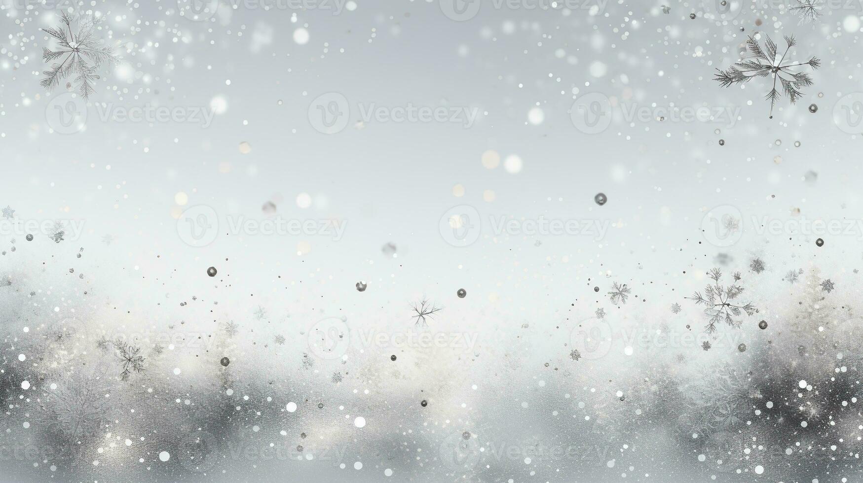 AI generated Christmas backdrop. Winter sky background with snowflakes. photo