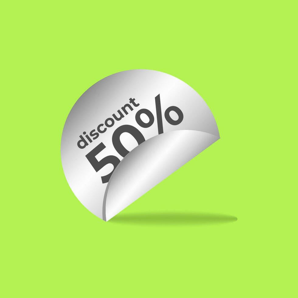 50 percent discount icon. Shiny internet coupon on green background. Suitable for web store, app store, website application. vector