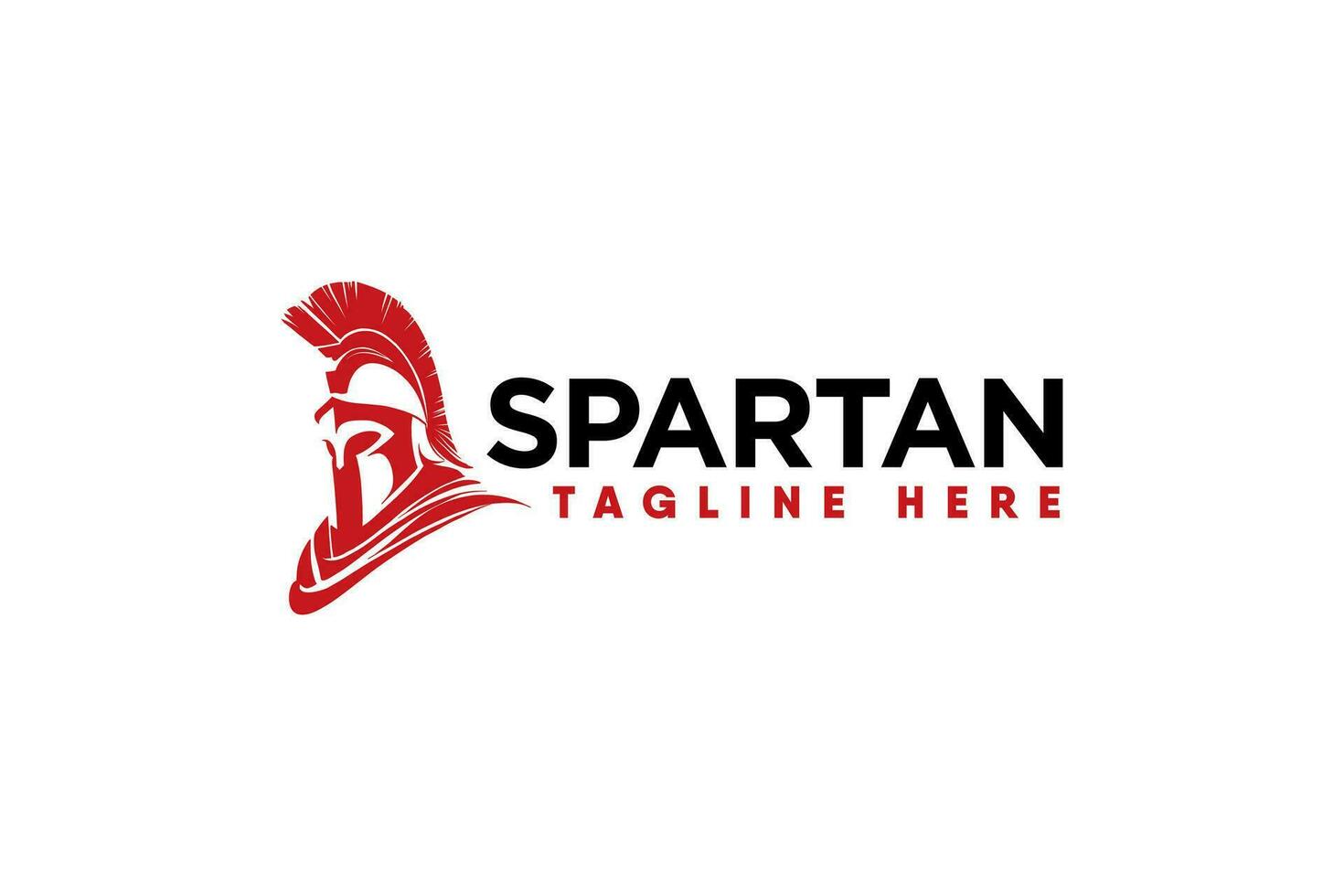 spartan vector logo in red silhouette style