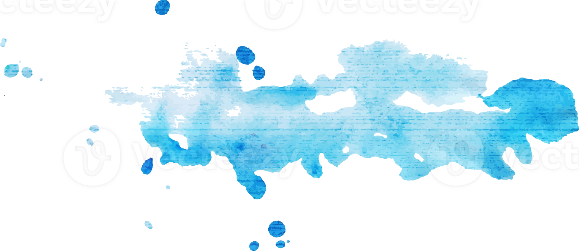 abstract blue watercolor paint element with splash png