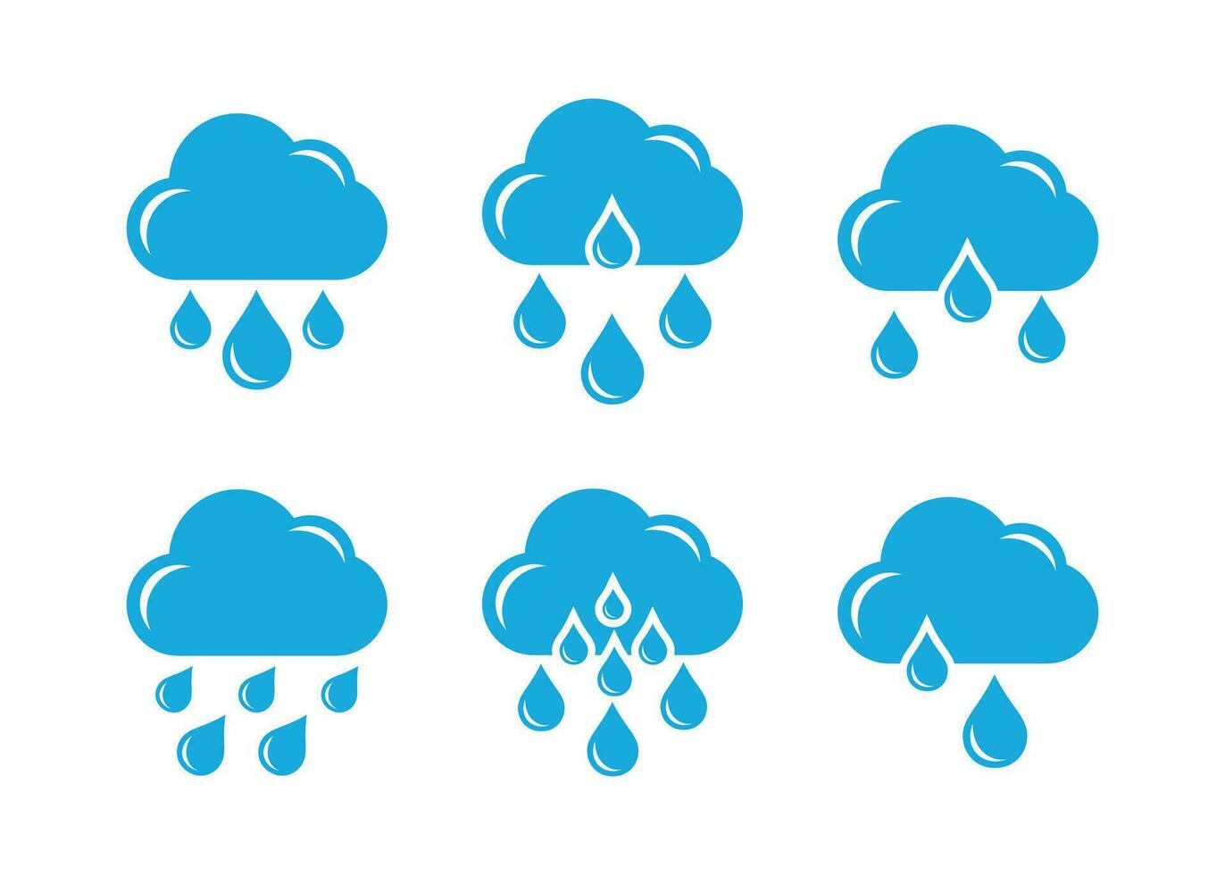 lluvia icono conjunto en de moda plano estilo aislado en blanco antecedentes. nube lluvia símbolo para tu sitio web diseño, logo, aplicación, ui vector