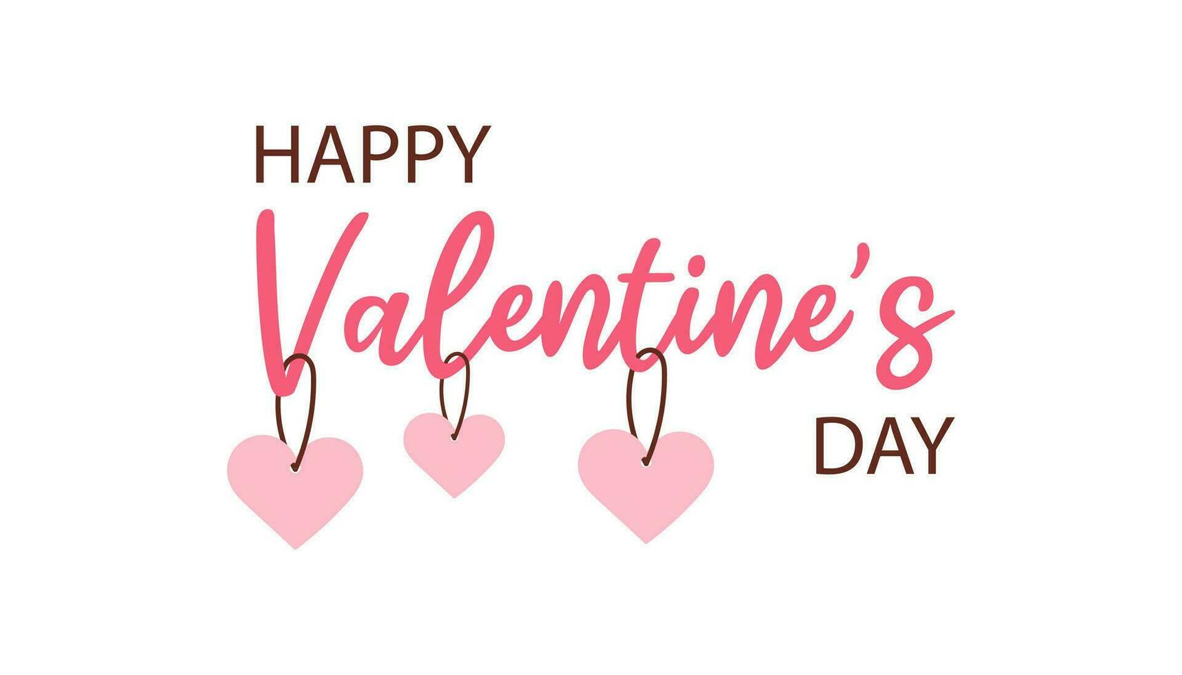 Happy Valentine's day lettering with hearts. Template for background, banner, card, poster, flyer, invitation, brochure vector