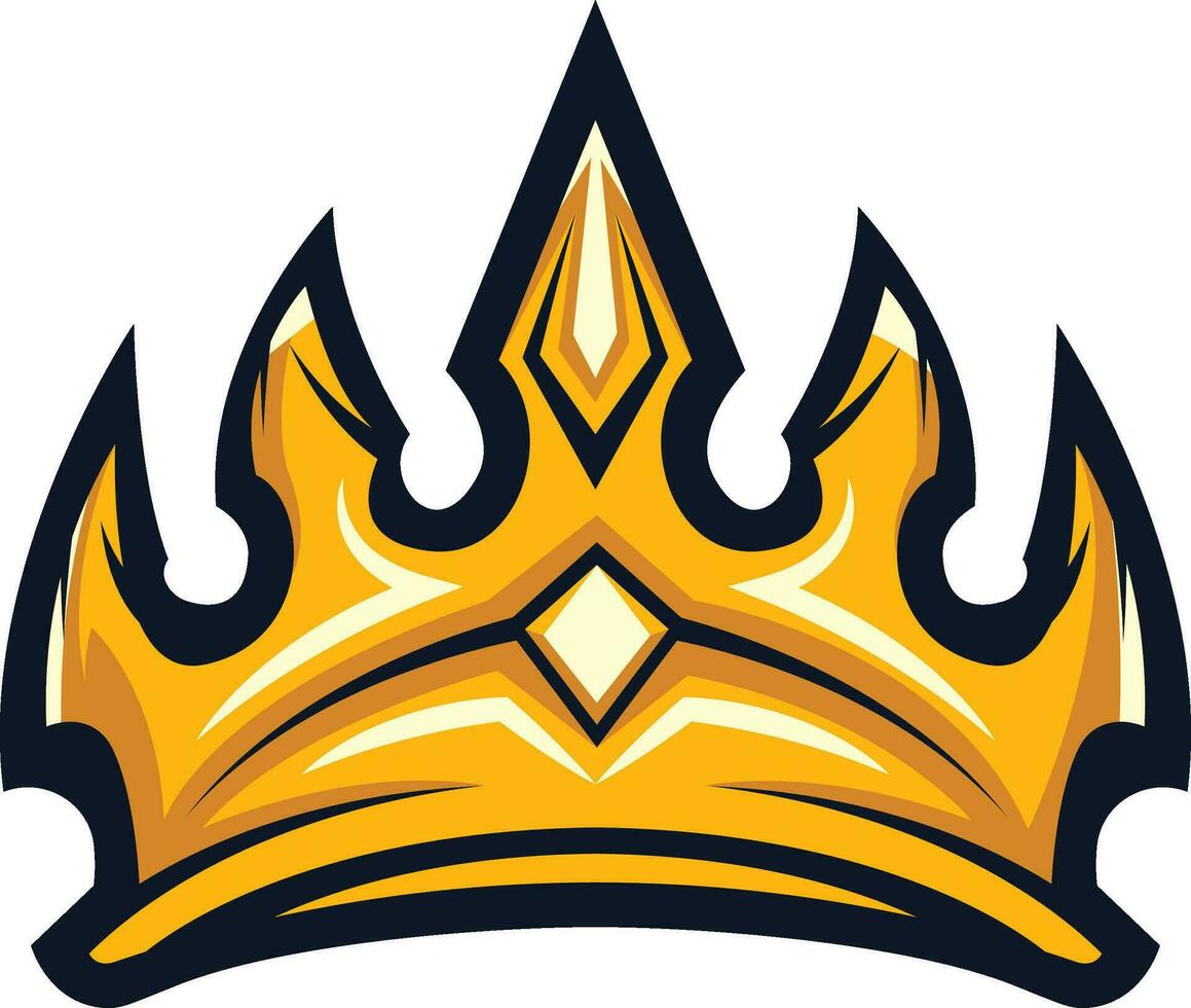 Golden crown mascot. Vector illustration isolated on white background. Royal crown vector illustrate