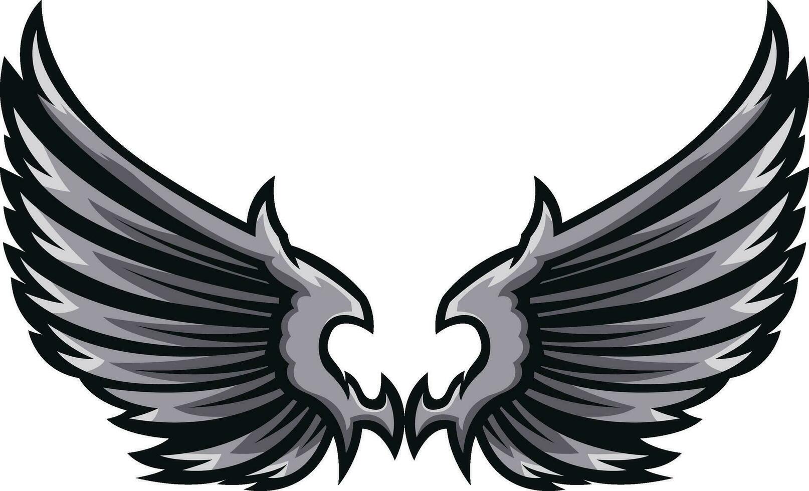 Bird wings illustration Wings Illustration in tattoo style vector set. fly illustration sign collection. pilot symbol.