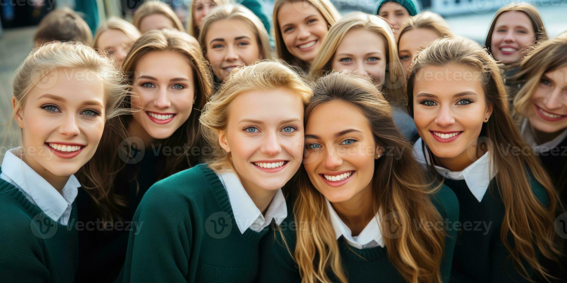 AI generated a close up of a group of smiling women, generative AI photo