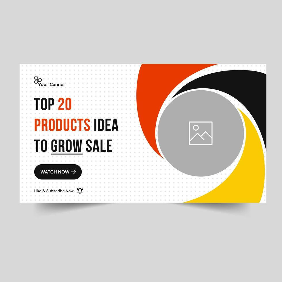 Creative business thumbnail banner design, product idea tips and tricks banner design, video cover design, fully editable vector eps 10 file format