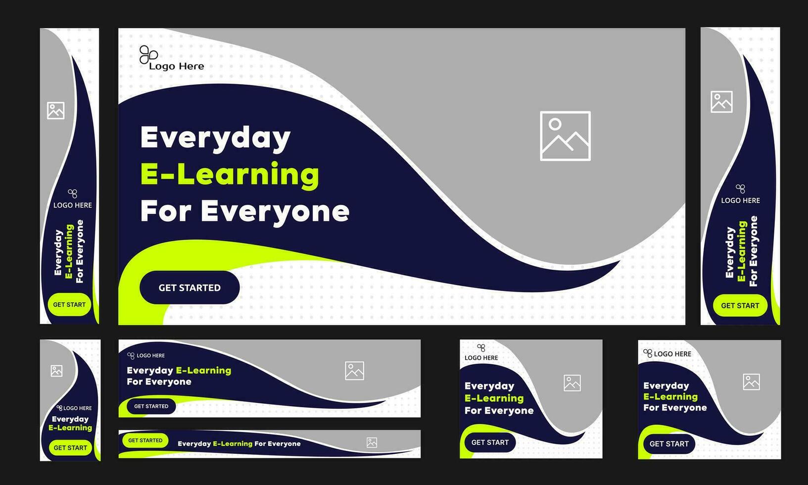 Multipurpose vector learning system web banner design for social media post, education web bundle banner design, fully editable vector eps 10 file format