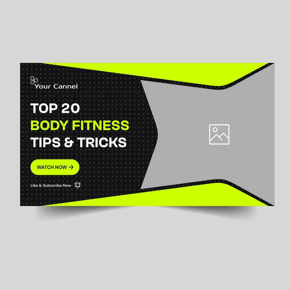 Customizable vector exercise video tutorial tips and tricks banner design, body fitness video cover banner design, editable vector eps 10 file format