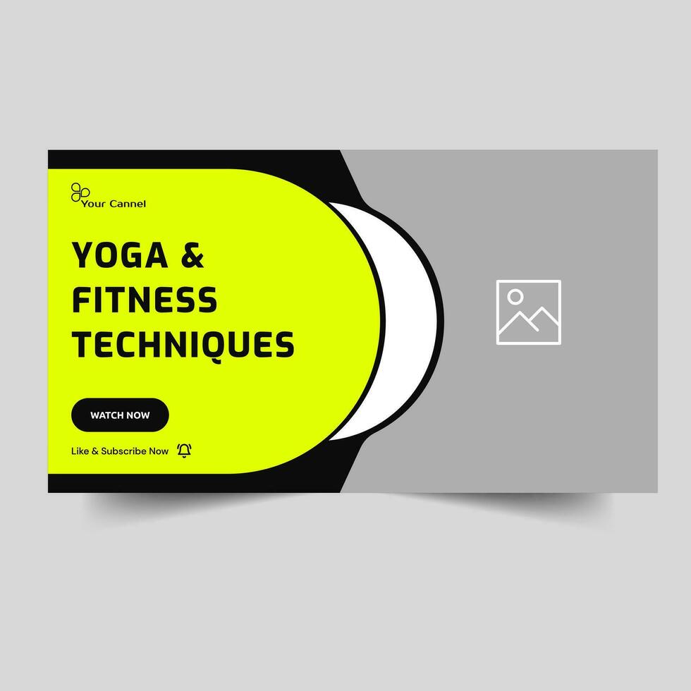 Creative yoga and meditation video tutorial thumbnail banner design, fitness tips and tricks banner design, fully customizable vector eps 10 file format