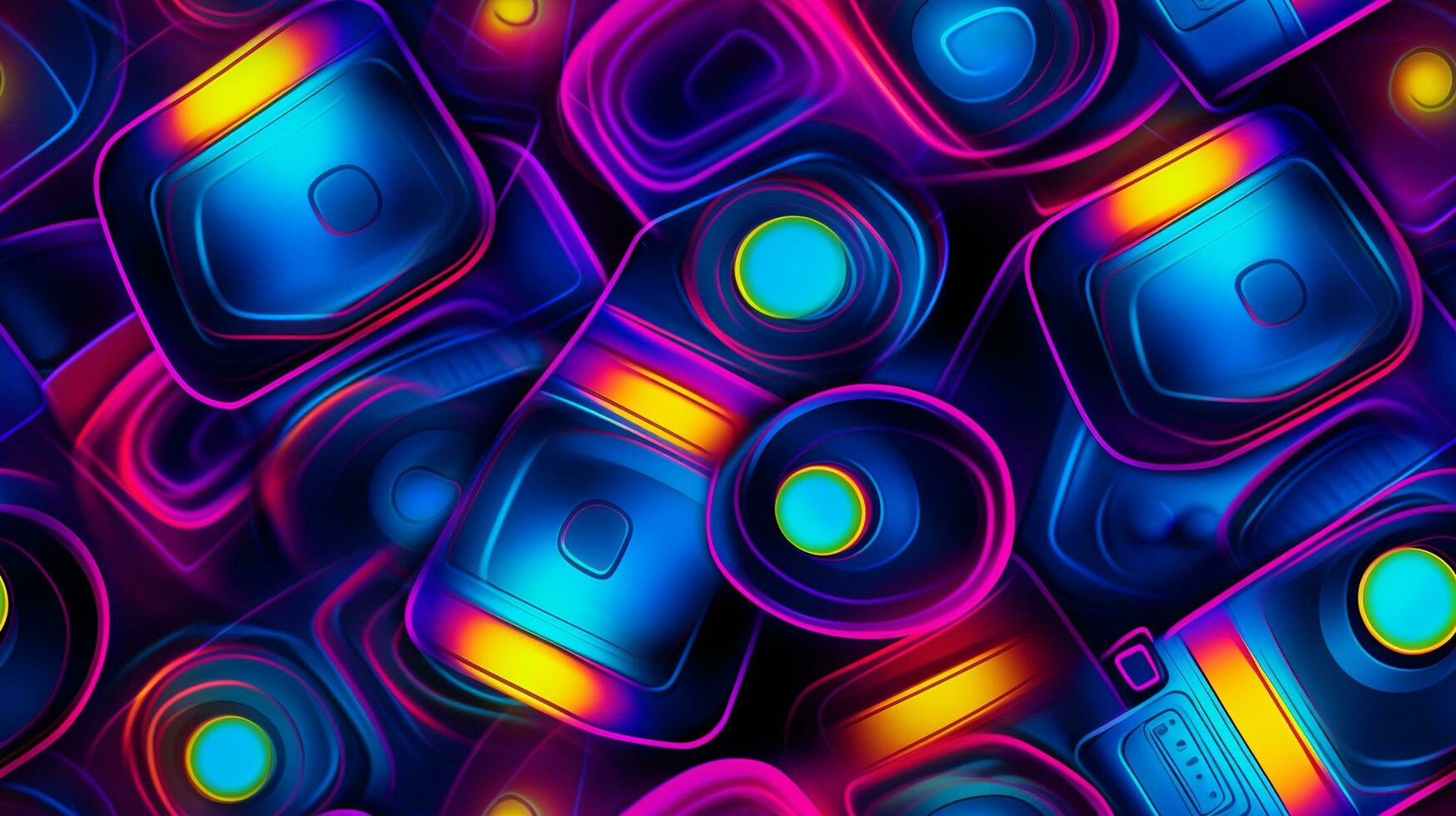 AI generated Abstract neon light futuristic technology background photo