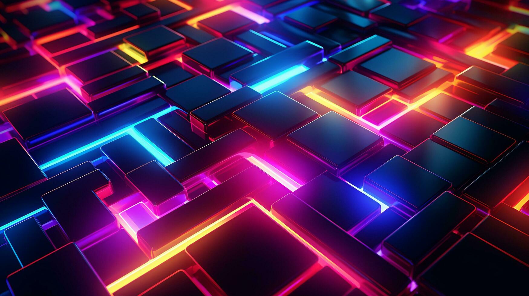 AI generated Abstract neon light futuristic technology background photo