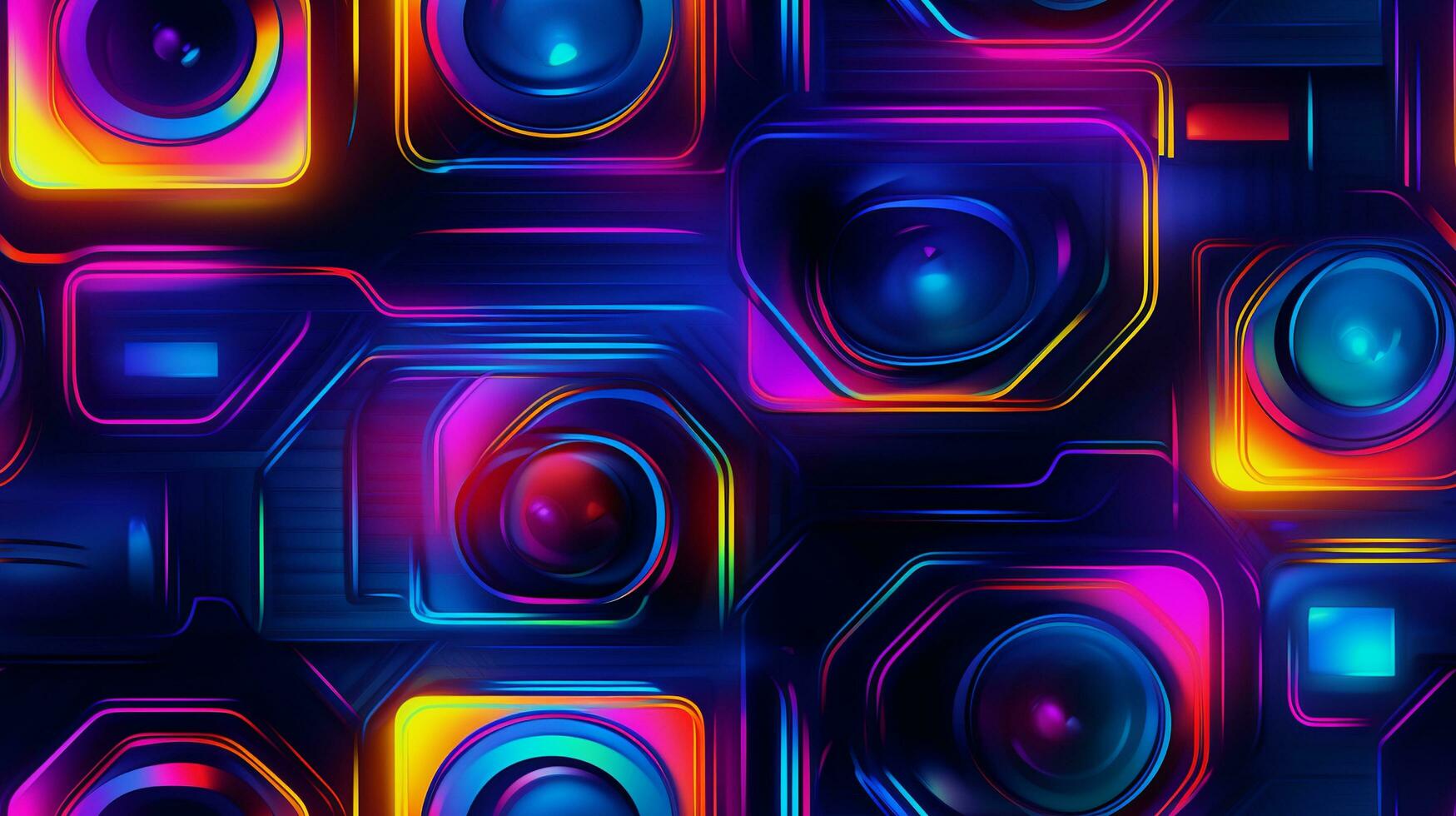 AI generated Abstract neon light futuristic technology background photo