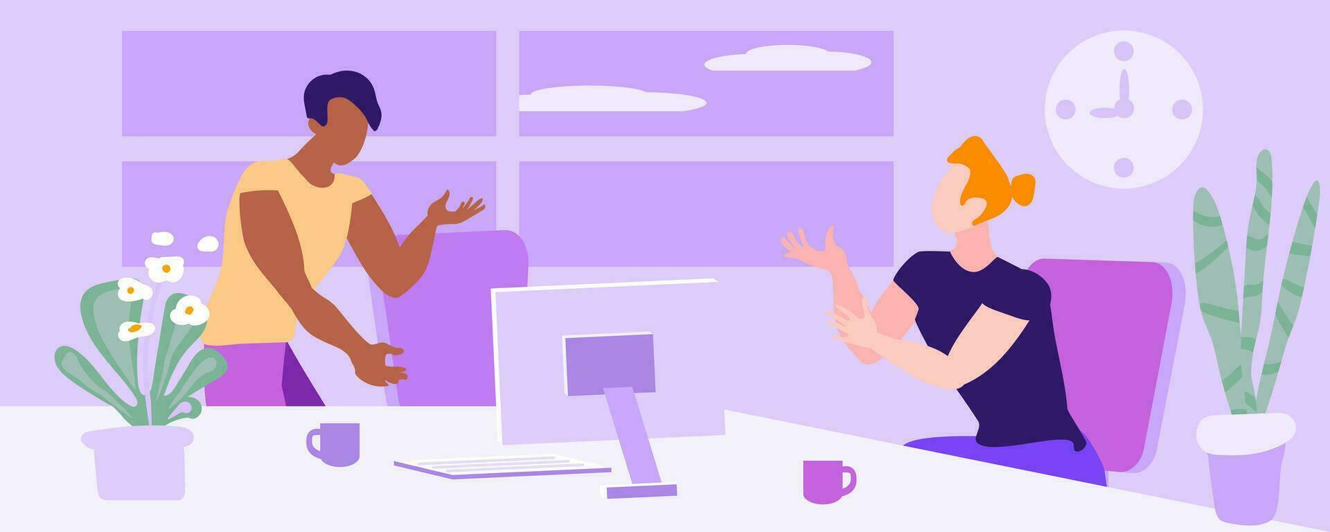 Emotional client, conclusion of an agreement, vector