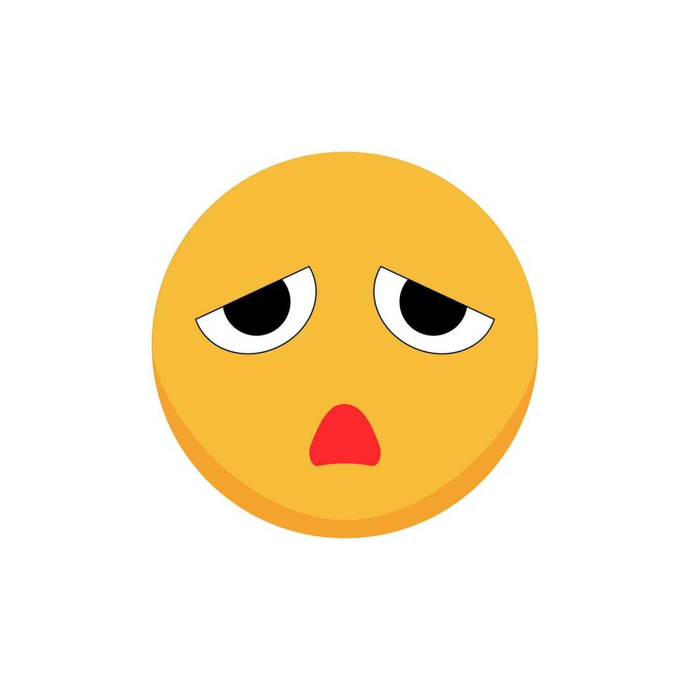 Distressed emoticon. Cartoon emoji. Flat vector