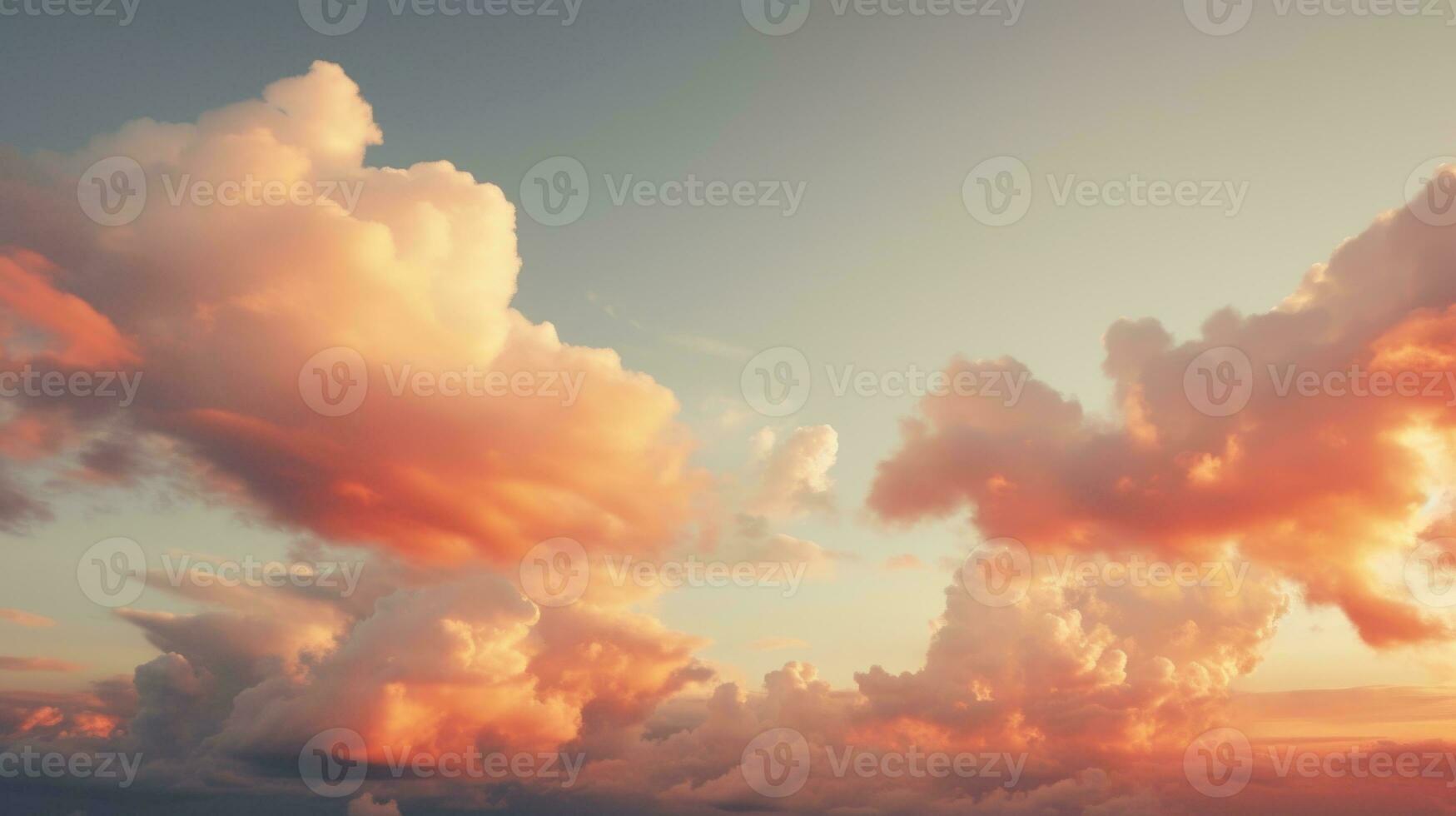 AI generated beautiful photography of clouds in the sky rich orange color grade photo