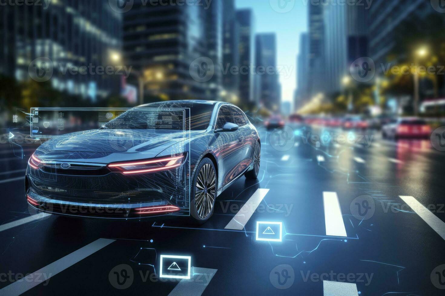 AI generated Modern smart car technology photo