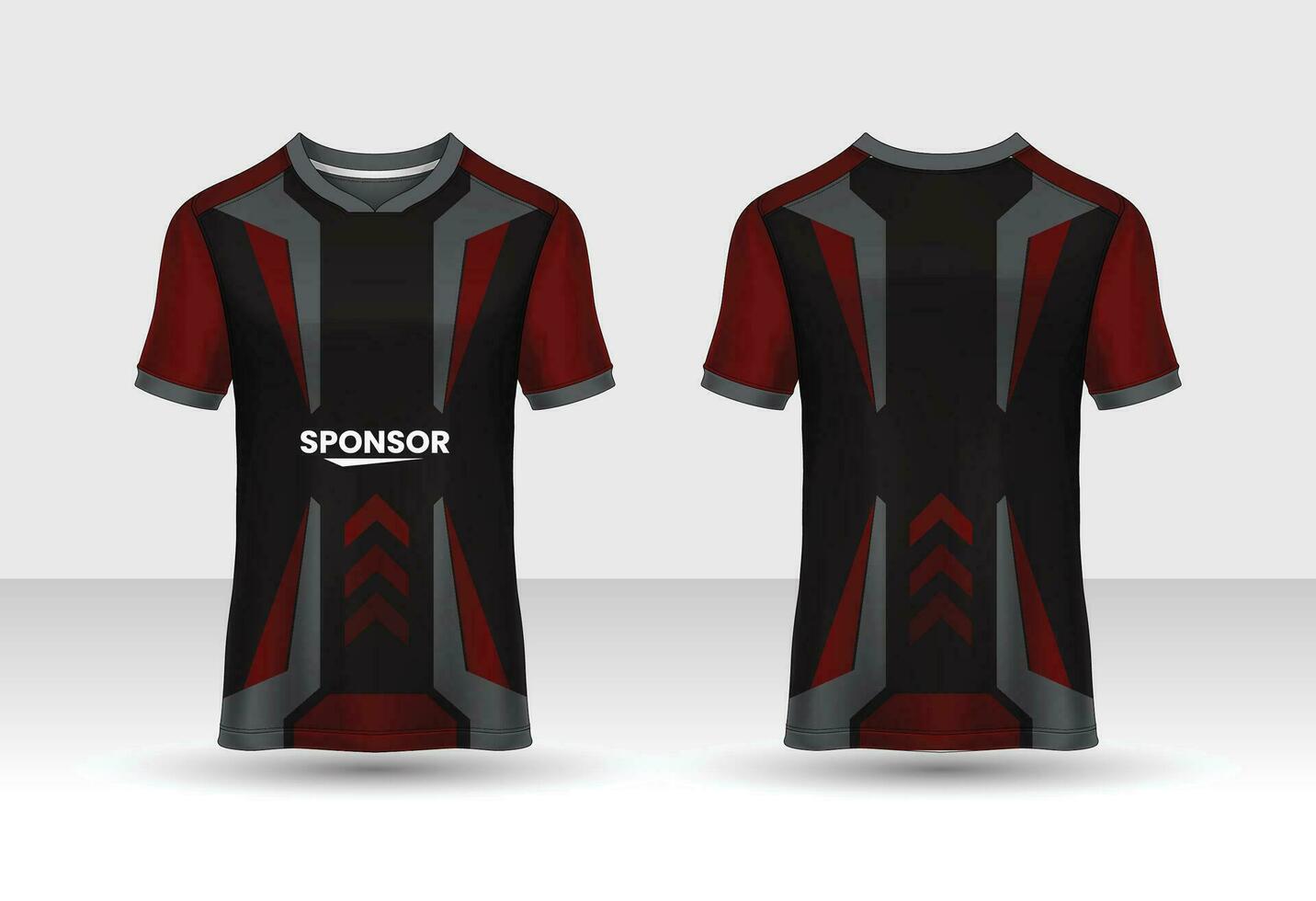 Sports jersey and t-shirt template sports jersey design vector mockup. Sports design for football, racing, gaming jersey. Vector.