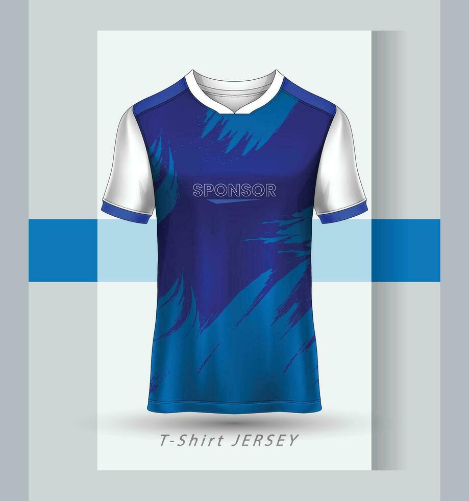 Deportes camiseta jersey diseño plano bosquejo ilustración, resumen modelo v cuello motocross jersey concepto con frente y espalda ver para fútbol, Grillo, vóleibol, rugby, deporte electrónico, juego de azar uniforme equipo vector