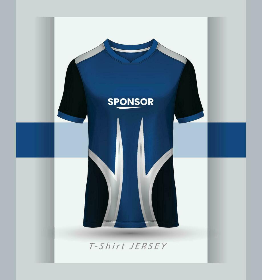 Sports jersey t shirt design concept vector template, Raglan Round neck tees football jersey concept with front and back view for Cricket, soccer, Volleyball, Rugby, tennis and badminton uniform