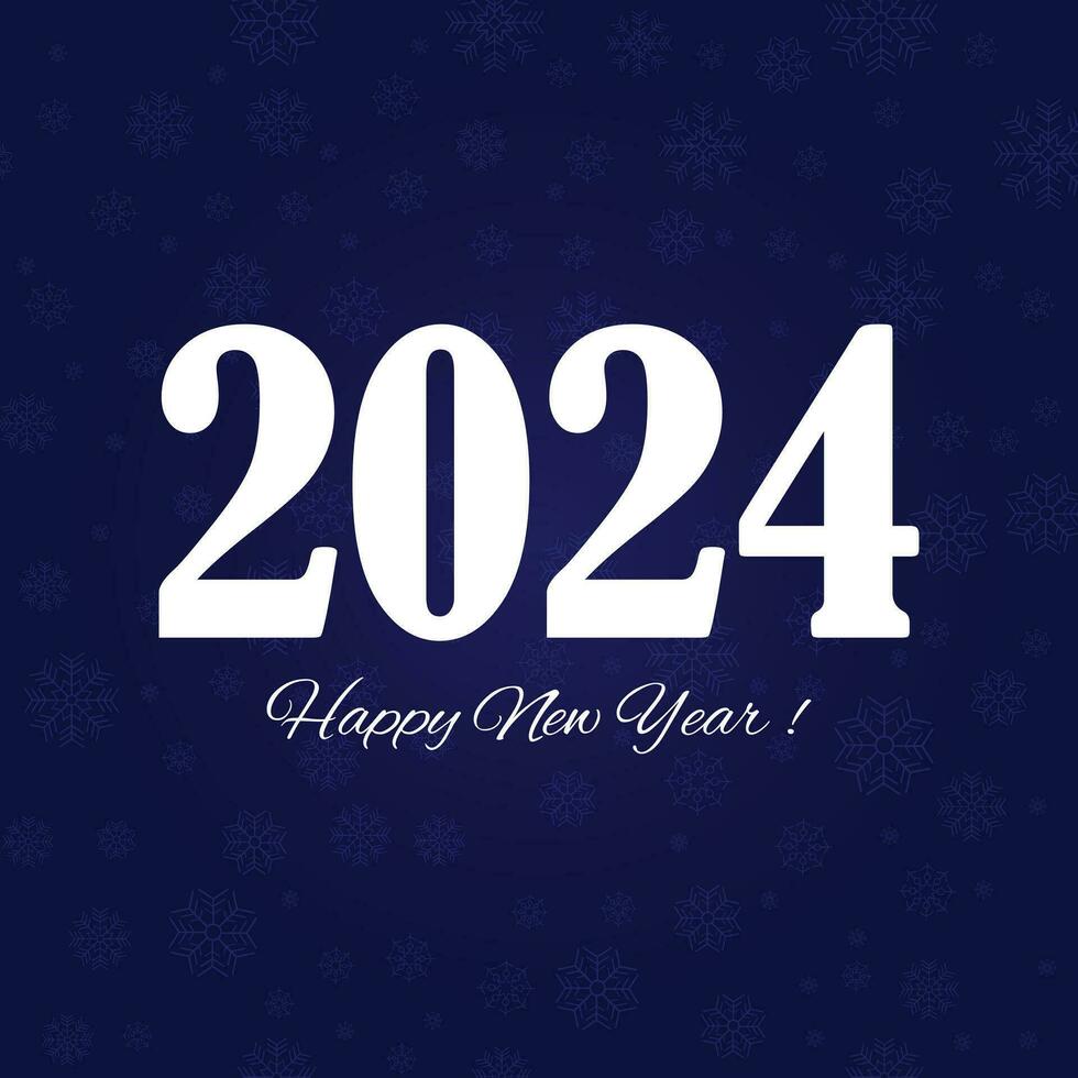Happy new year 2024 square template with 3D hanging number. Greeting concept for 2024 new year celebration vector