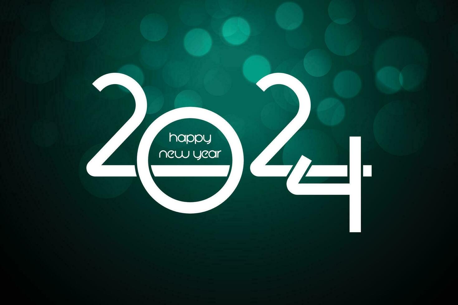 Happy new year 2024 square template with 3D hanging number. Greeting concept for 2024 new year celebration vector