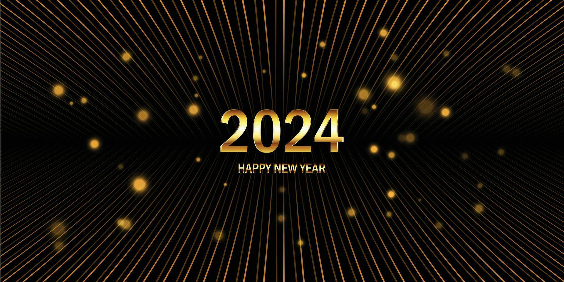 Happy new year 2024 square template with 3D hanging number. Greeting concept for 2024 new year celebration vector