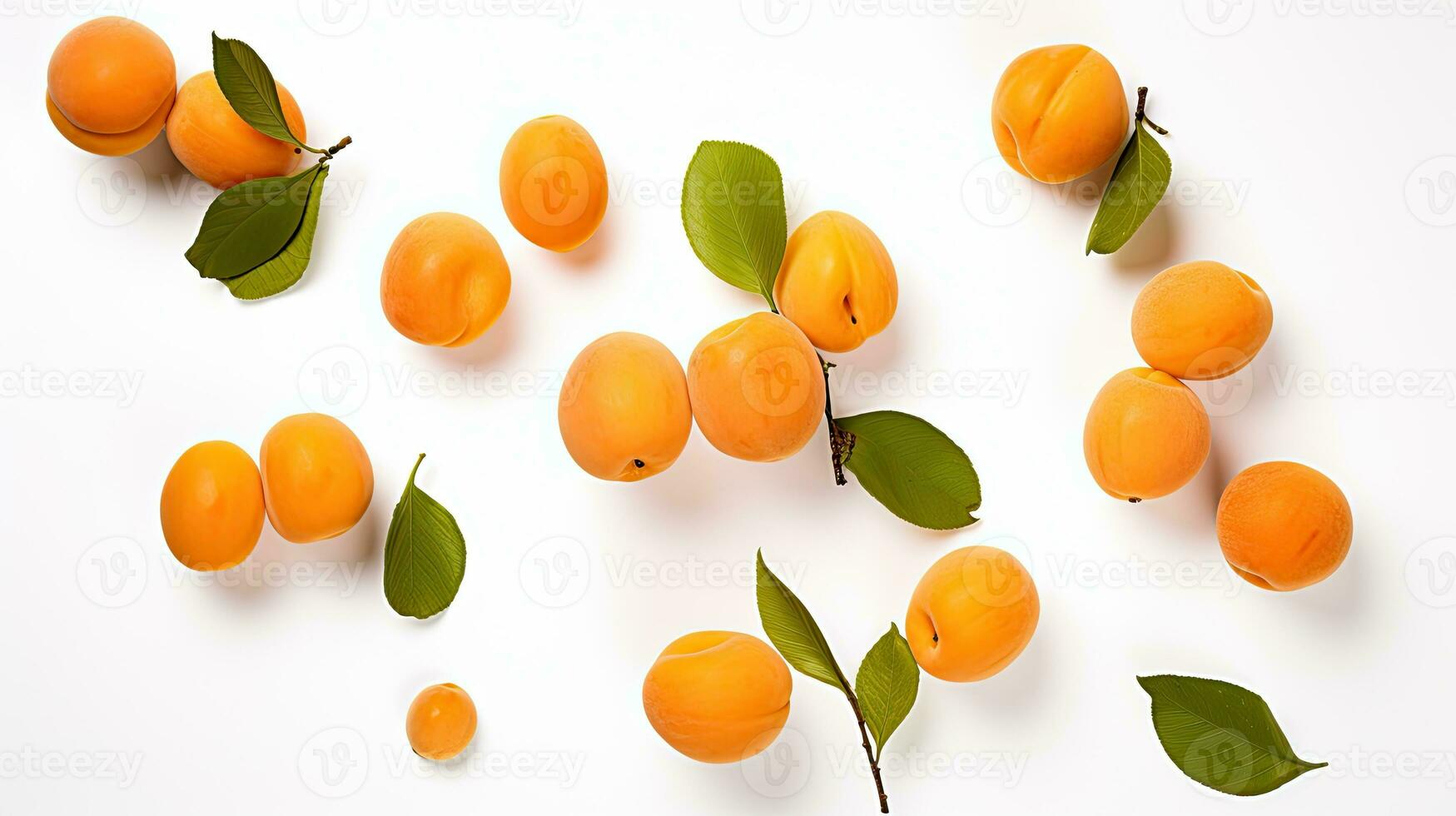 AI generated Portrait peach fruit isolated on white AI Generative photo