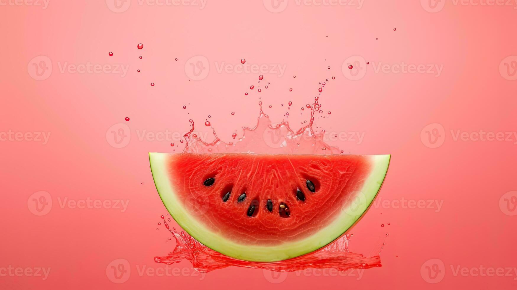 AI generated Portrait watermelon slices on the pink background AI Generative photo