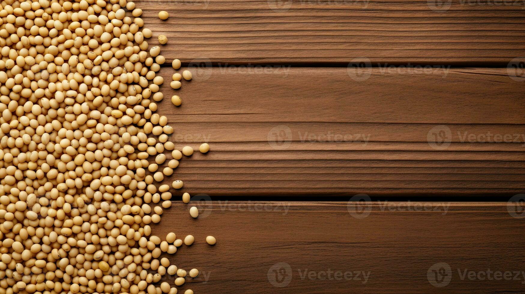 AI generated Portrait soy bean on the wooden table AI Generative photo