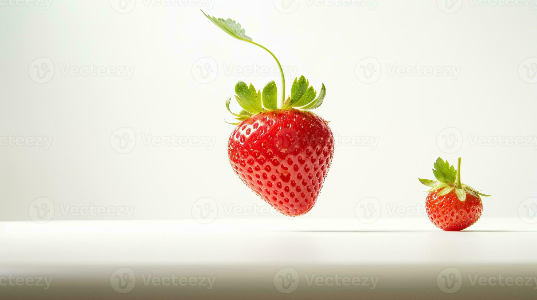 AI generated Portrait fresh strawberry isolated on white AI Generative photo