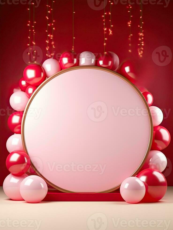 AI generated Circle rounded with balloon AI Generative photo