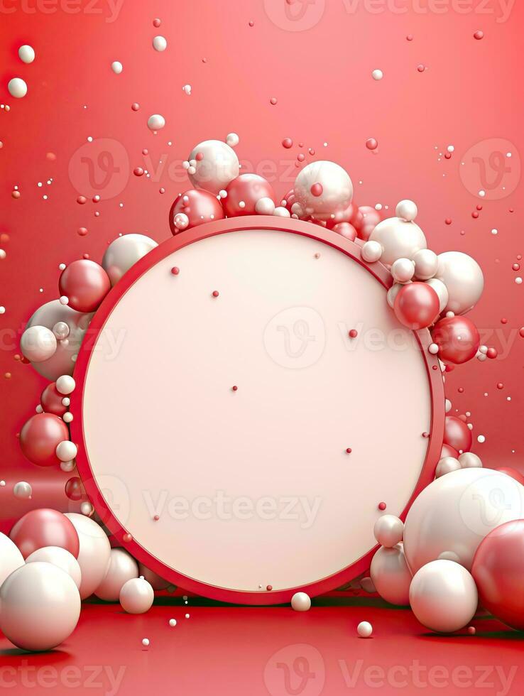 AI generated Circle rounded with balloon AI Generative photo