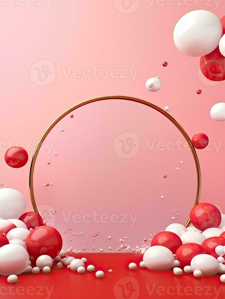 AI generated Circle rounded with balloon AI Generative photo