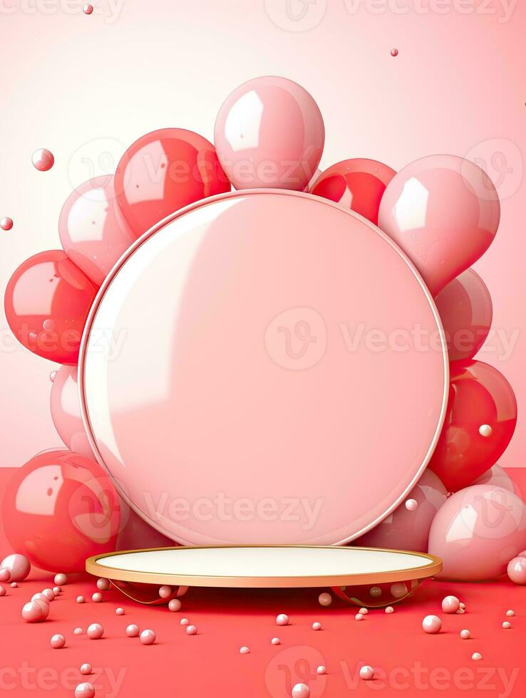 AI generated Circle rounded with balloon AI Generative photo