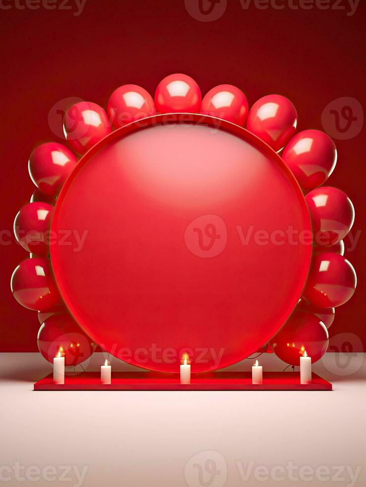 AI generated Circle rounded with balloon AI Generative photo