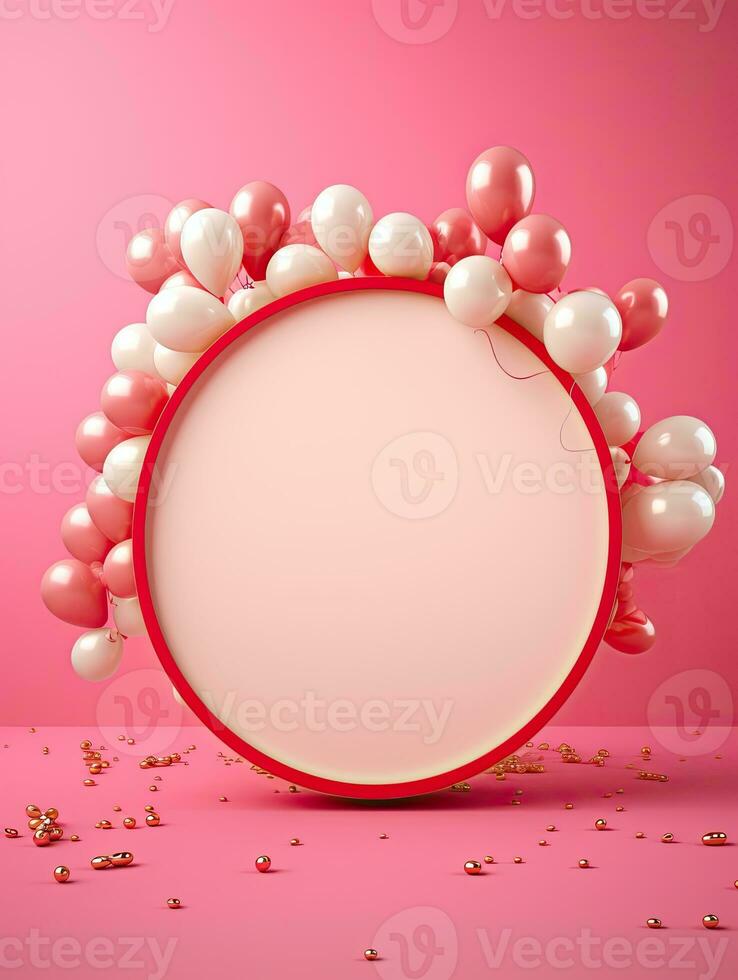 AI generated Circle rounded with balloon AI Generative photo