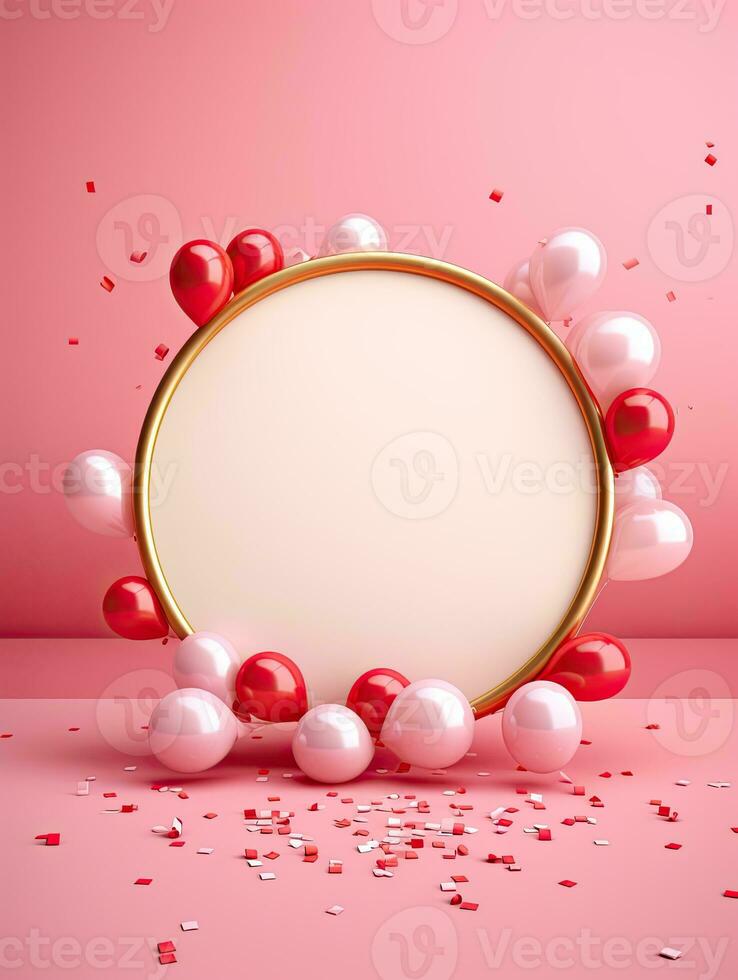 AI generated Circle rounded with balloon AI Generative photo
